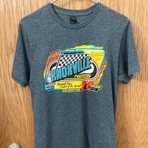 Knoxville Iowa Raceway Soft Gray Race Car T-Shirt - S NWOT
